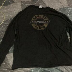 Black long sleeve Chevrolet genuine parts t shirt mens